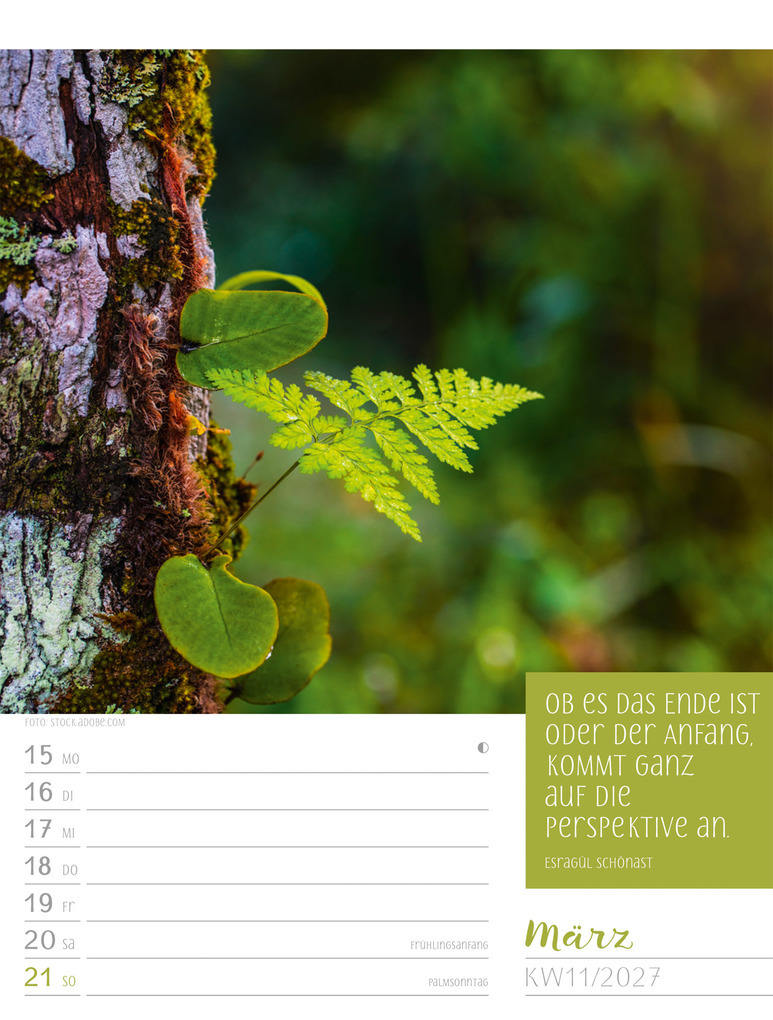 Weitere Ansicht: Augenblicke der Achtsamkeit Wochenplaner Kalender 2027 | Ackermann Kunstverlag GmbH