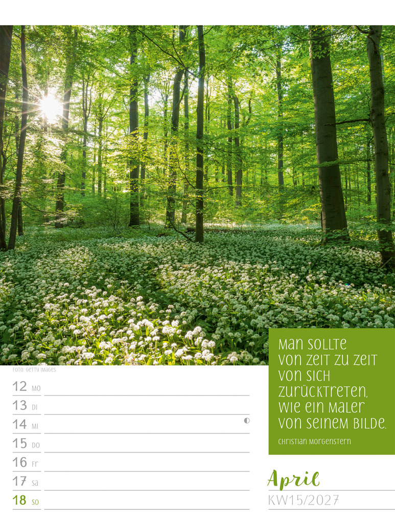 Weitere Ansicht: Augenblicke der Achtsamkeit Wochenplaner Kalender 2027 | Ackermann Kunstverlag GmbH