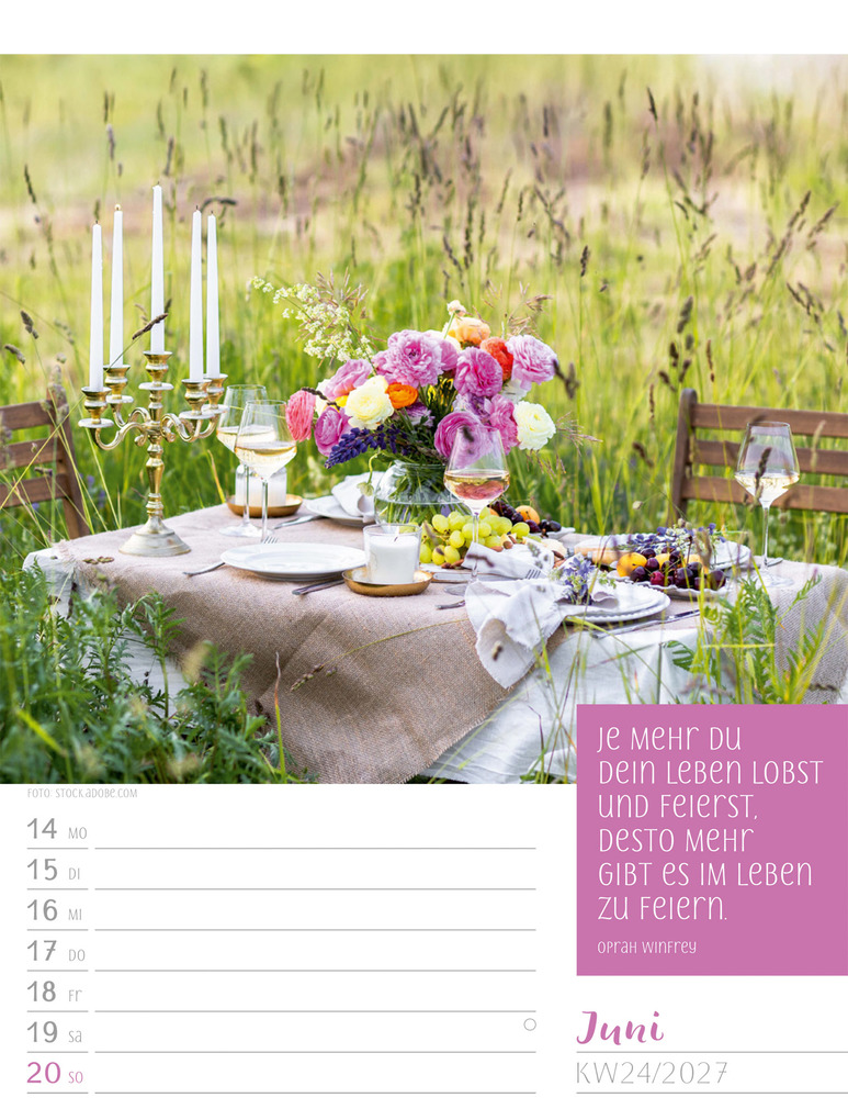 Weitere Ansicht: Augenblicke der Achtsamkeit Wochenplaner Kalender 2027 | Ackermann Kunstverlag GmbH