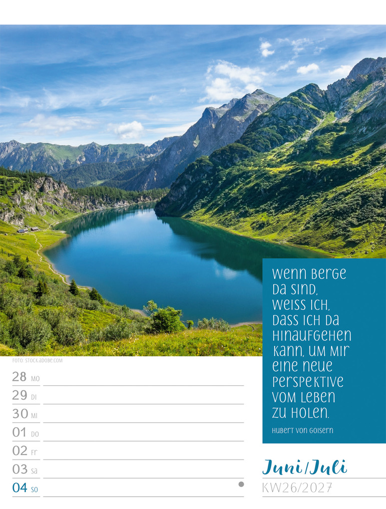 Weitere Ansicht: Augenblicke der Achtsamkeit Wochenplaner Kalender 2027 | Ackermann Kunstverlag GmbH