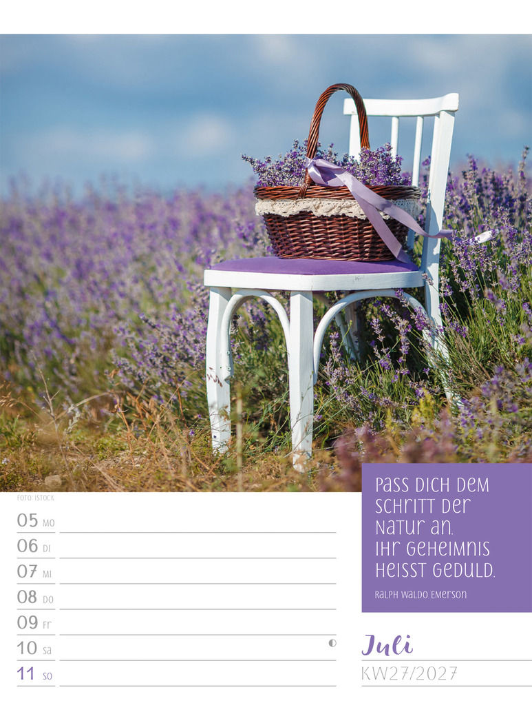 Weitere Ansicht: Augenblicke der Achtsamkeit Wochenplaner Kalender 2027 | Ackermann Kunstverlag GmbH