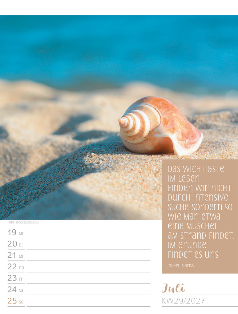 Weitere Ansicht: Augenblicke der Achtsamkeit Wochenplaner Kalender 2027 | Ackermann Kunstverlag GmbH