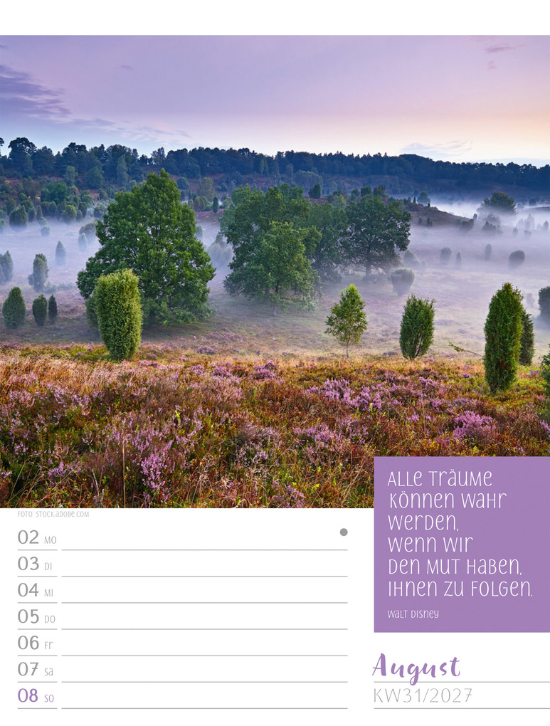 Weitere Ansicht: Augenblicke der Achtsamkeit Wochenplaner Kalender 2027 | Ackermann Kunstverlag GmbH