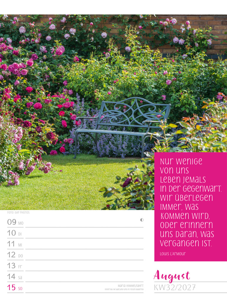 Weitere Ansicht: Augenblicke der Achtsamkeit Wochenplaner Kalender 2027 | Ackermann Kunstverlag GmbH