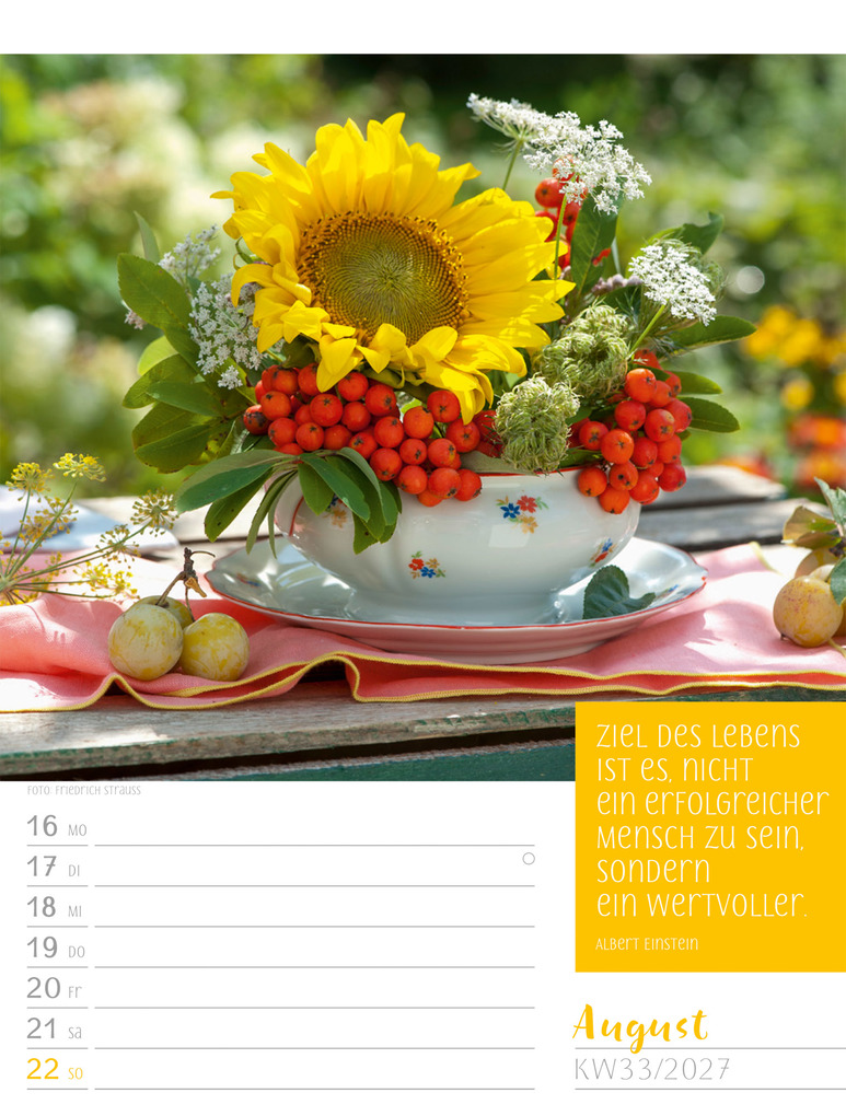 Weitere Ansicht: Augenblicke der Achtsamkeit Wochenplaner Kalender 2027 | Ackermann Kunstverlag GmbH