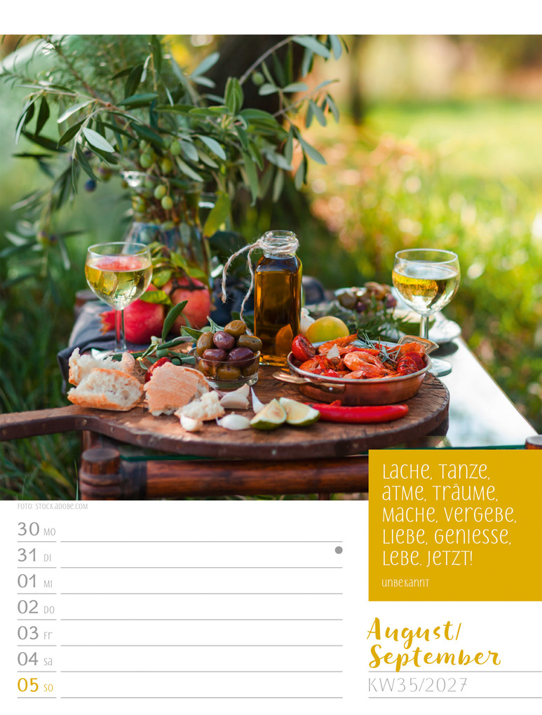 Weitere Ansicht: Augenblicke der Achtsamkeit Wochenplaner Kalender 2027 | Ackermann Kunstverlag GmbH