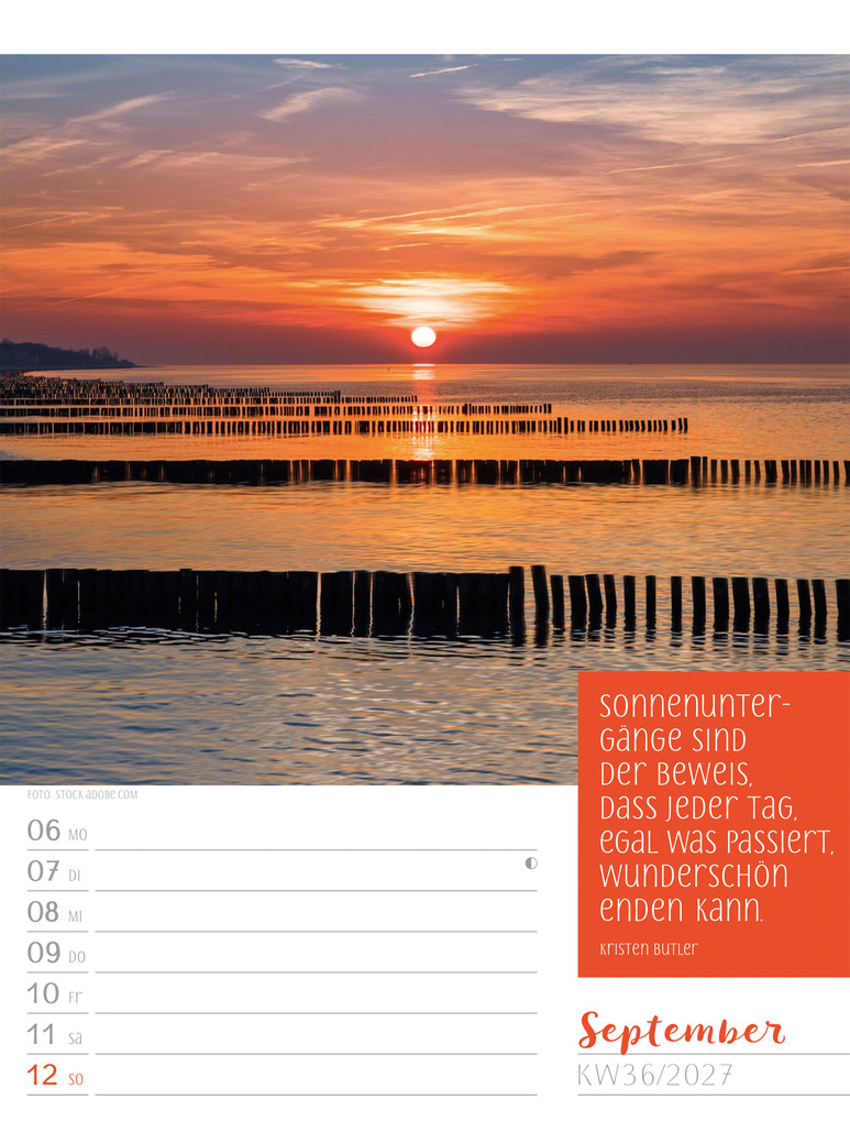 Weitere Ansicht: Augenblicke der Achtsamkeit Wochenplaner Kalender 2027 | Ackermann Kunstverlag GmbH