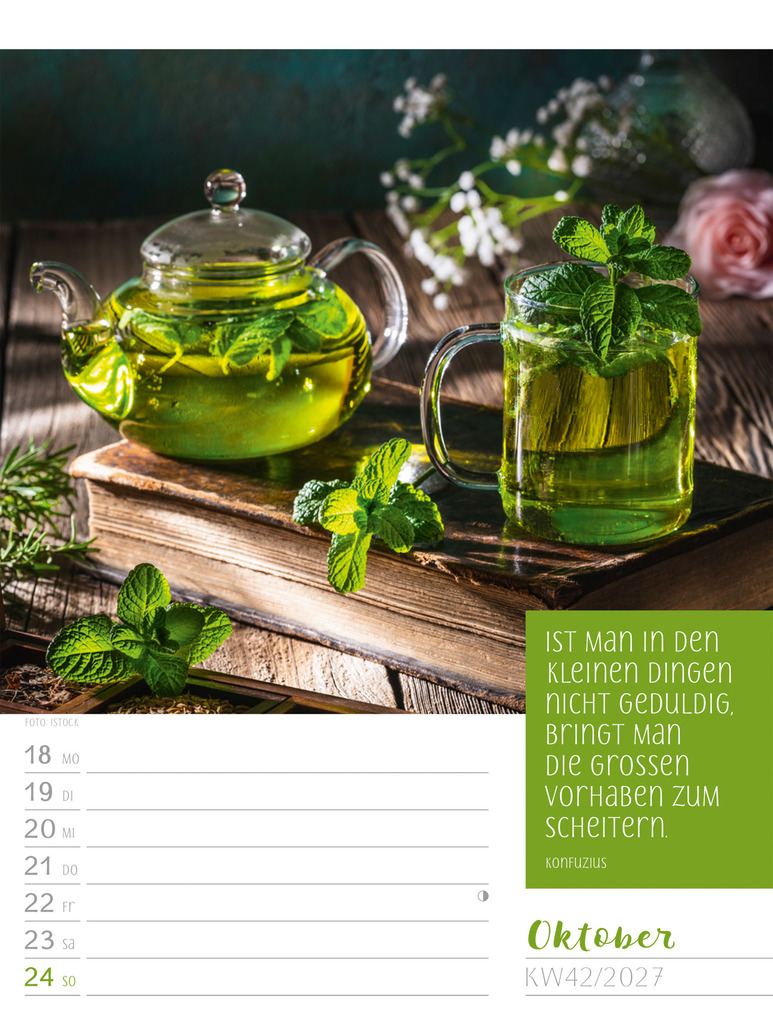 Weitere Ansicht: Augenblicke der Achtsamkeit Wochenplaner Kalender 2027 | Ackermann Kunstverlag GmbH