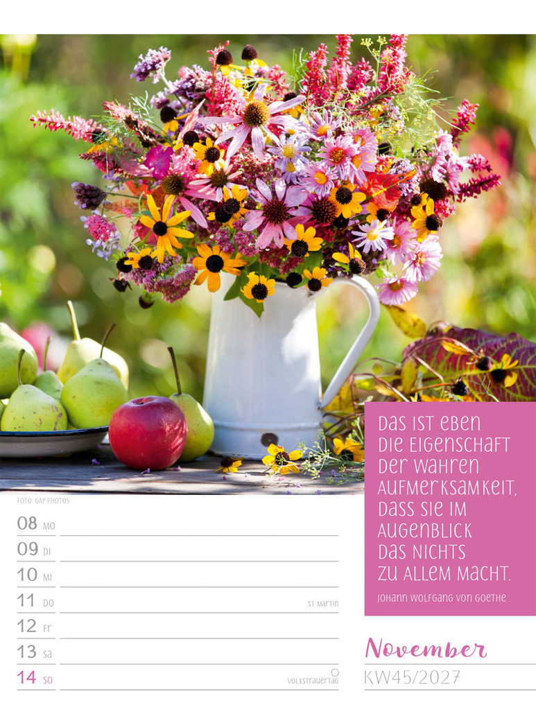 Weitere Ansicht: Augenblicke der Achtsamkeit Wochenplaner Kalender 2027 | Ackermann Kunstverlag GmbH