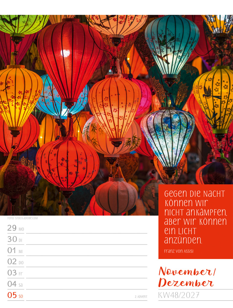 Weitere Ansicht: Augenblicke der Achtsamkeit Wochenplaner Kalender 2027 | Ackermann Kunstverlag GmbH