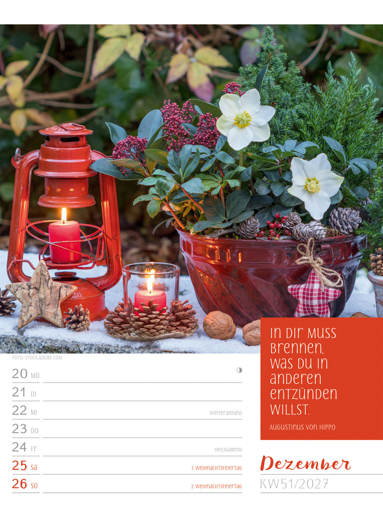 Weitere Ansicht: Augenblicke der Achtsamkeit Wochenplaner Kalender 2027 | Ackermann Kunstverlag GmbH