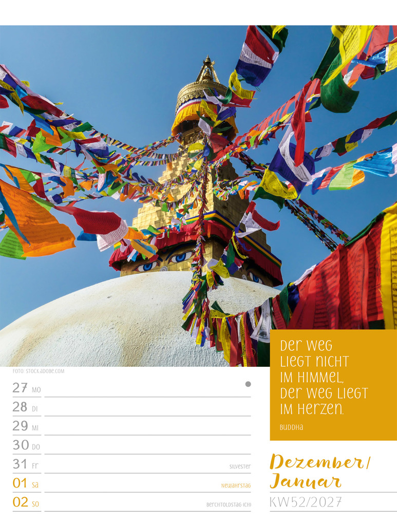 Weitere Ansicht: Augenblicke der Achtsamkeit Wochenplaner Kalender 2027 | Ackermann Kunstverlag GmbH