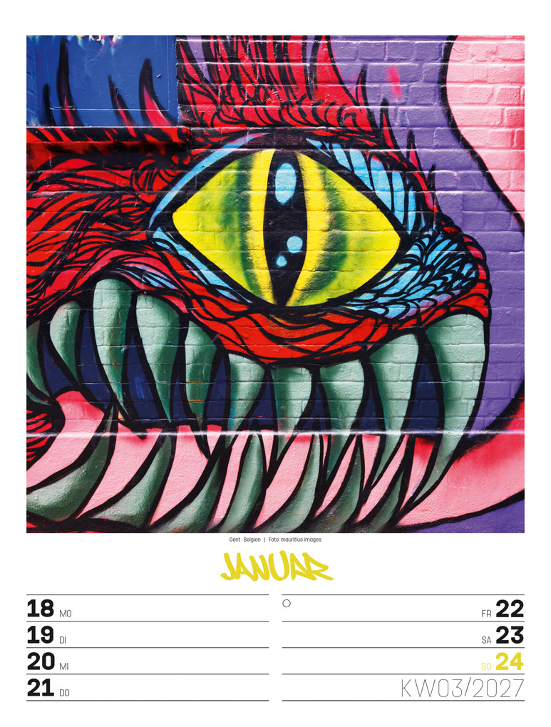 Weitere Ansicht: Street Art Wochenplaner Kalender 2027 | Ackermann Kunstverlag GmbH