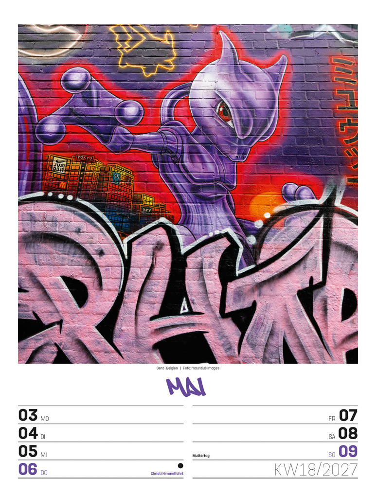 Weitere Ansicht: Street Art Wochenplaner Kalender 2027 | Ackermann Kunstverlag GmbH