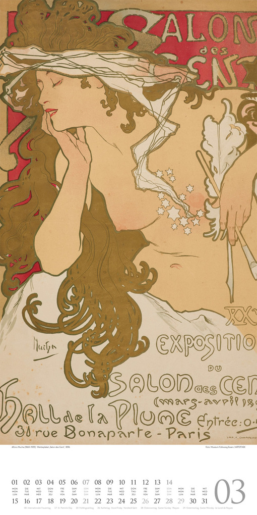 Weitere Ansicht: Alfons Mucha Kalender 2027 | Alfons Mucha, Ackermann Kunstverlag GmbH