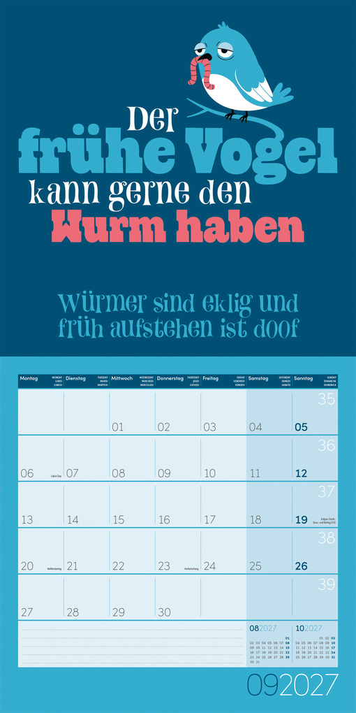 Weitere Ansicht: Einspruch Kalender 2027 - 30x30 - Art12 | Ackermann Kunstverlag GmbH