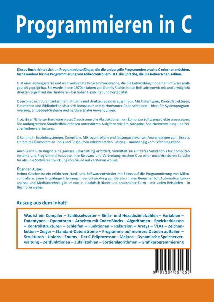 Weitere Ansicht: Programmieren in C | Heimo Gaicher