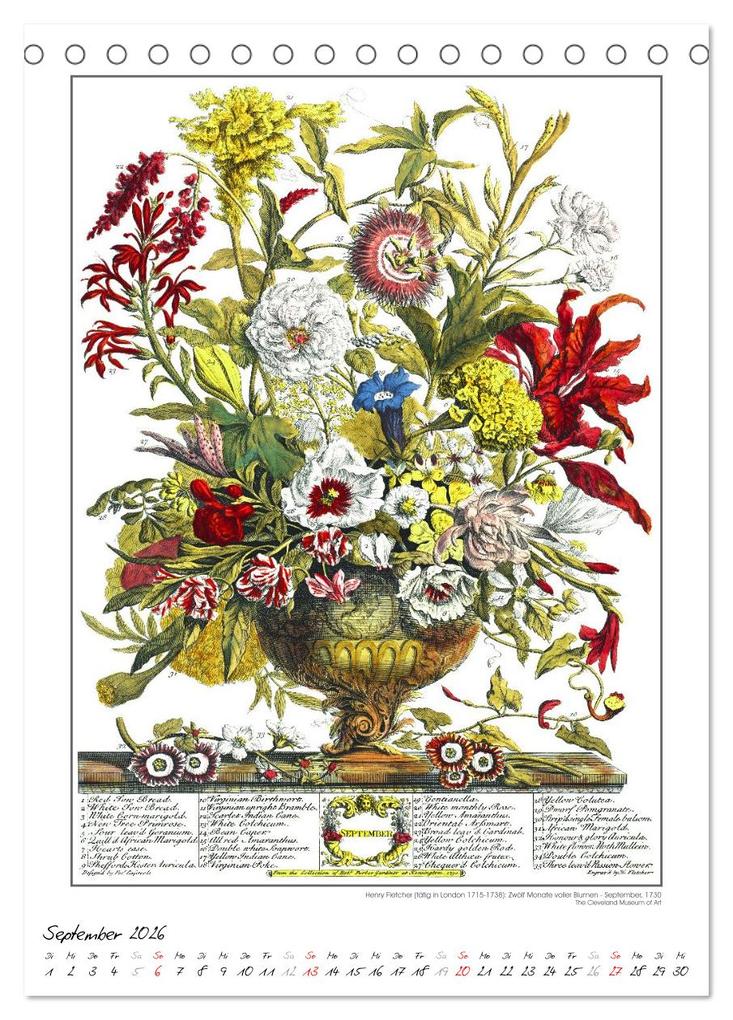 Weitere Ansicht: Henry Fletcher. Blumen und Früchte - Kunstkalender (Tischkalender 2026 DIN A5 hoch), CALVENDO Monatskalender | time4arts Kunstkalender, Calvendo, Timearts Kunstkalender