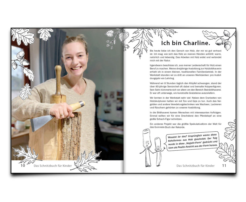 Weitere Ansicht: Das Schnitzbuch für Kinder - Mit Holzbildhauerei | Charline Alcantara
