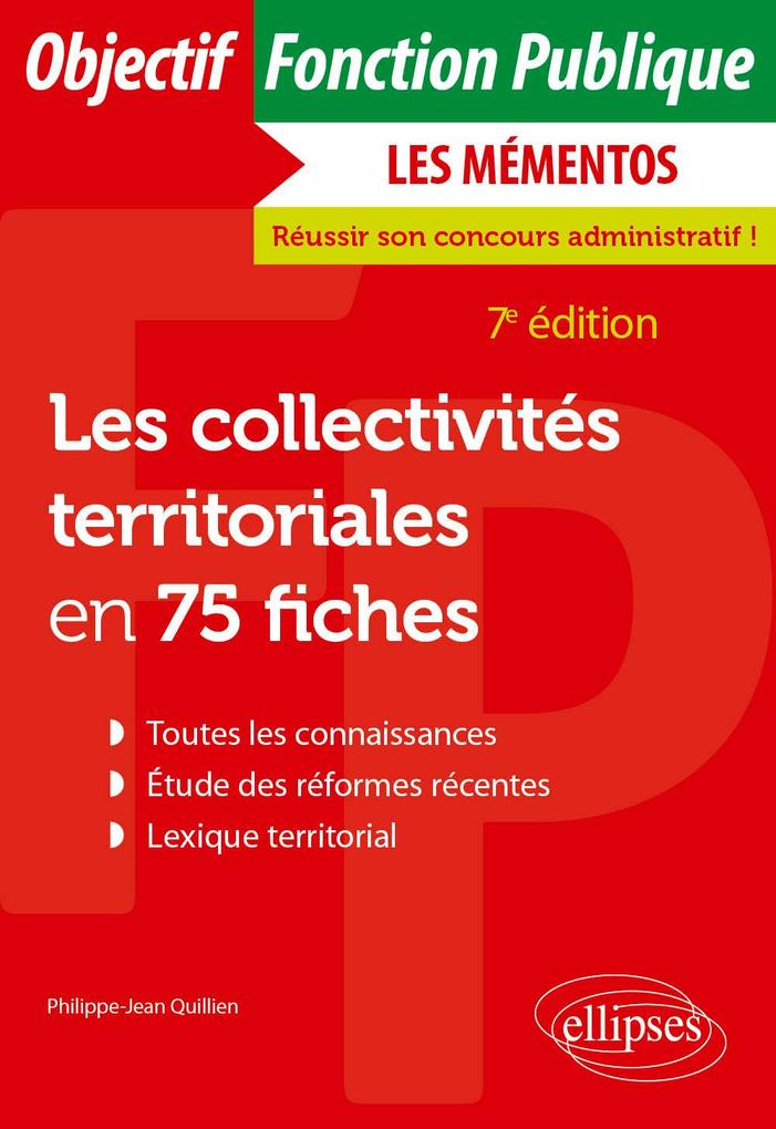 Produktbild: Les collectivités territoriales en 75 fiches | Philippe-Jean Quillien