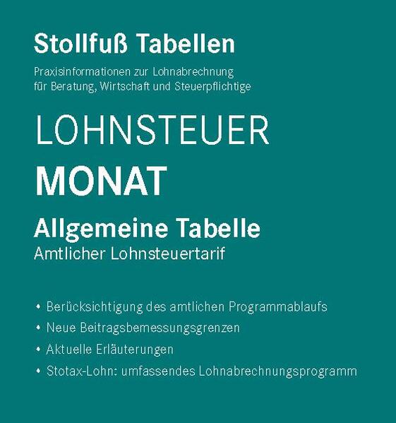 Produktbild: Tabelle, Lohnsteuer 2026 Monat