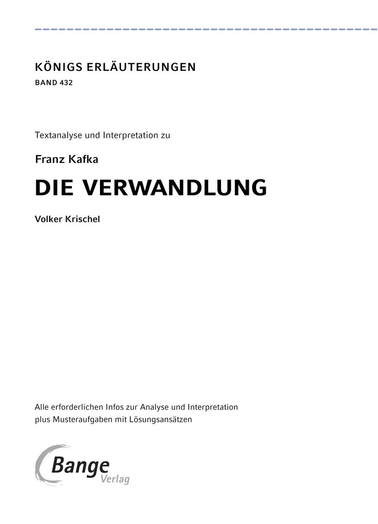 Weitere Ansicht: Die Verwandlung von Franz Kafka