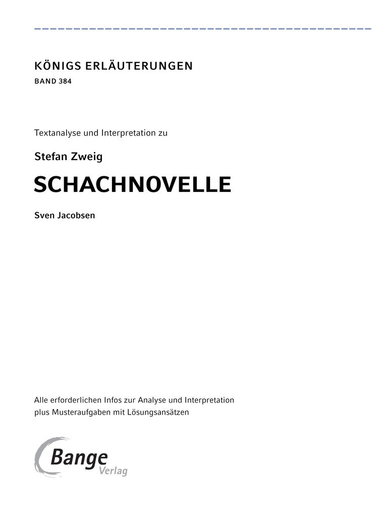 Weitere Ansicht: Schachnovelle von Stefan Zweig