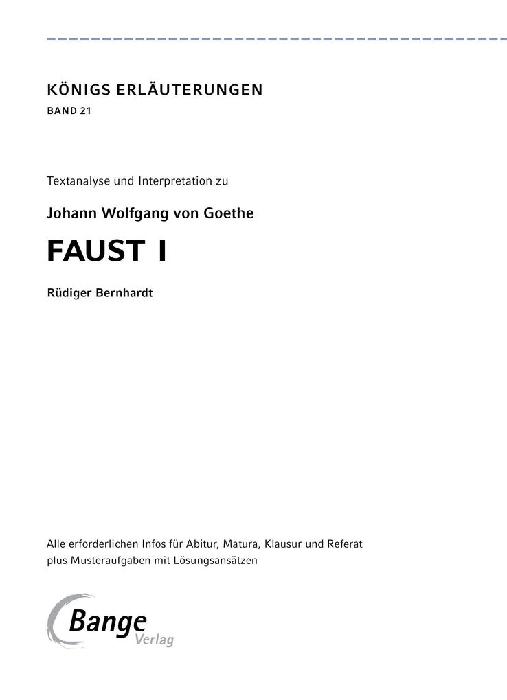 Weitere Ansicht: Faust I von Johann Wolfgang von Goethe