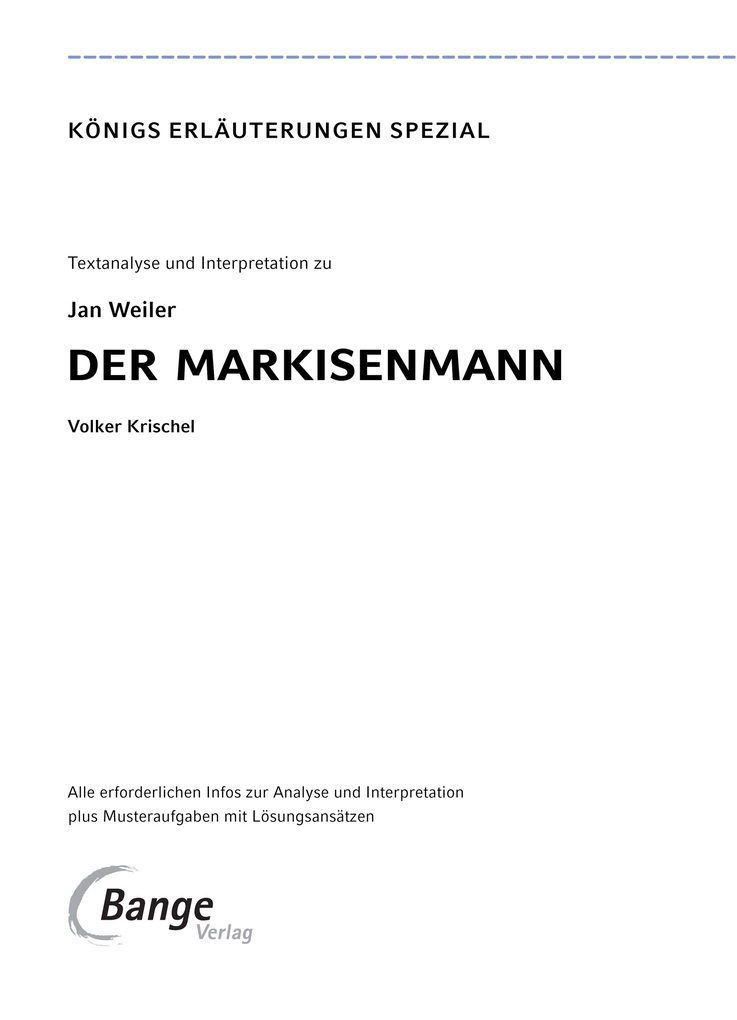 Weitere Ansicht: Der Markisenmann von Jan Weiler | Jan Weiler, Volker Krischel