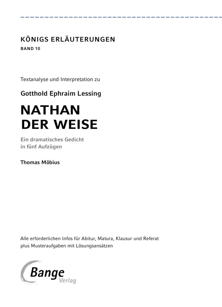 Weitere Ansicht: Nathan der Weise von Gotthold Ephraim Lessing