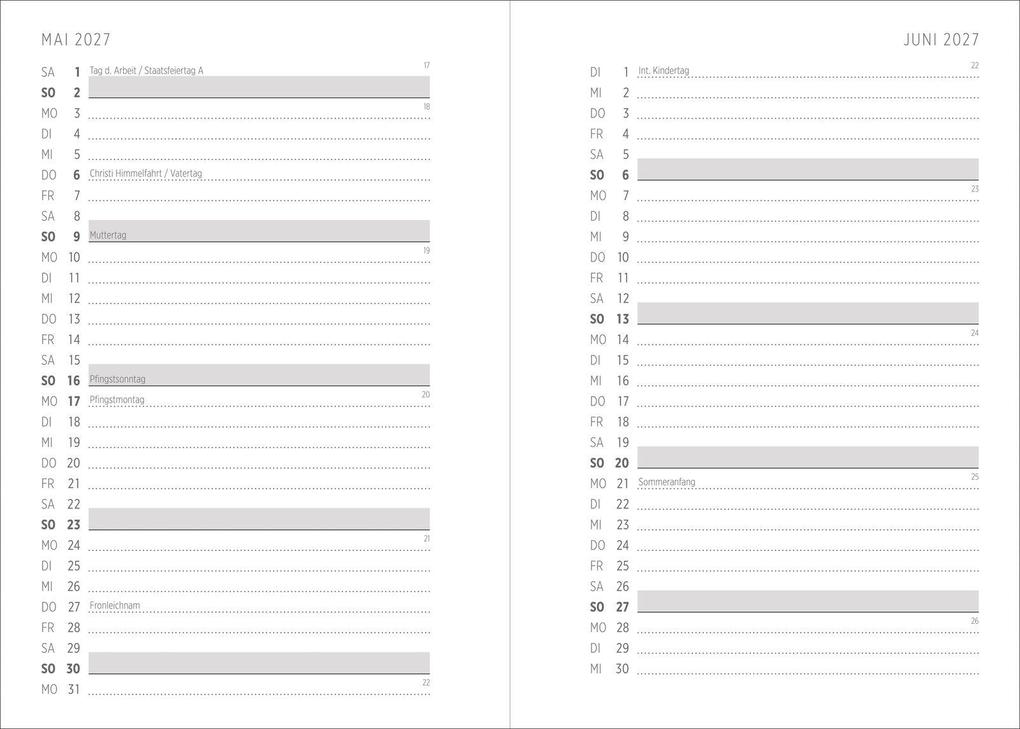 Weitere Ansicht: Taschenkalender A6 2027: Blütenmotiv, bestickt, grün