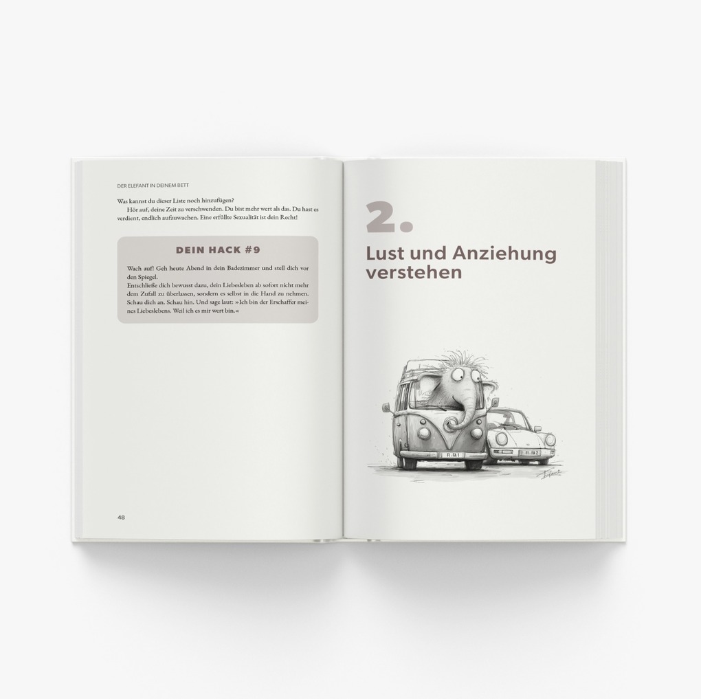 Weitere Ansicht: Der Elefant in deinem Bett - Der Schlüssel zu mehr Lust und Nähe im Beziehungsalltag, Sexualität in der Partnerschaft neu entdecken, 52 Hacks für Intimität, Anziehung stärken, Beziehung retten ohne Druck | Sonja Ruess