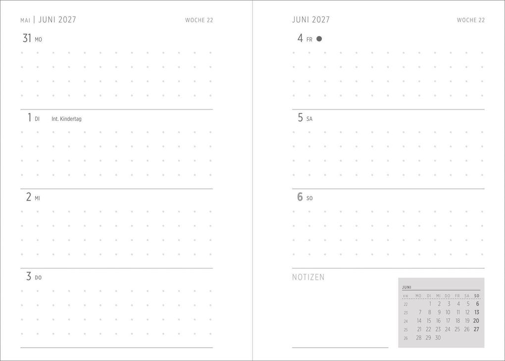 Weitere Ansicht: Taschenkalender A6 2027: Vogel und Blüten, bestickt, blau