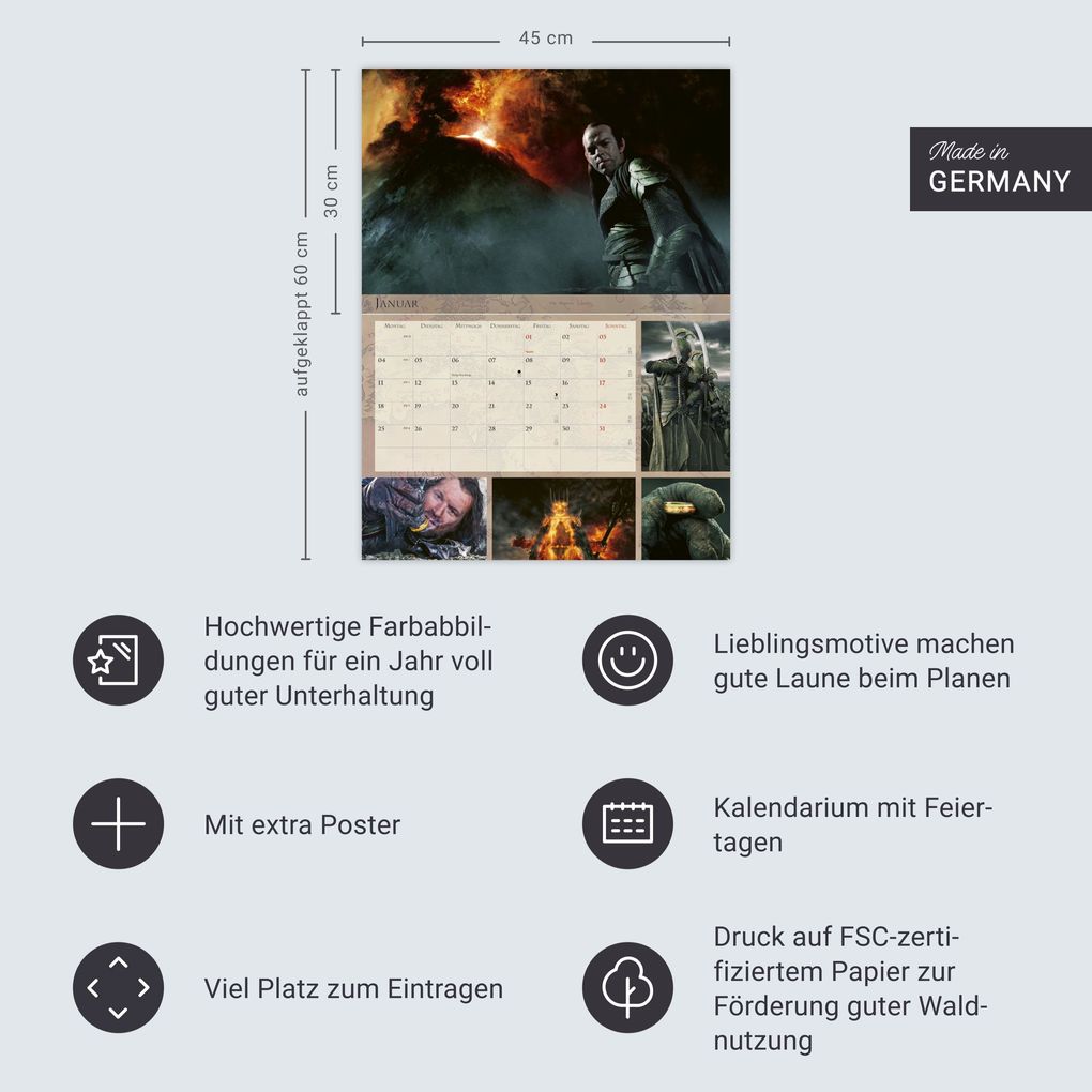 Weitere Ansicht: Der Herr der Ringe Broschur XL Kalender 2027