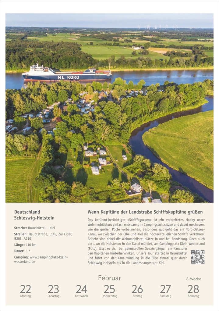 Weitere Ansicht: Campinglust Wochen-Kulturkalender 2027 - 53 unvergessliche Touren | Michael Moll