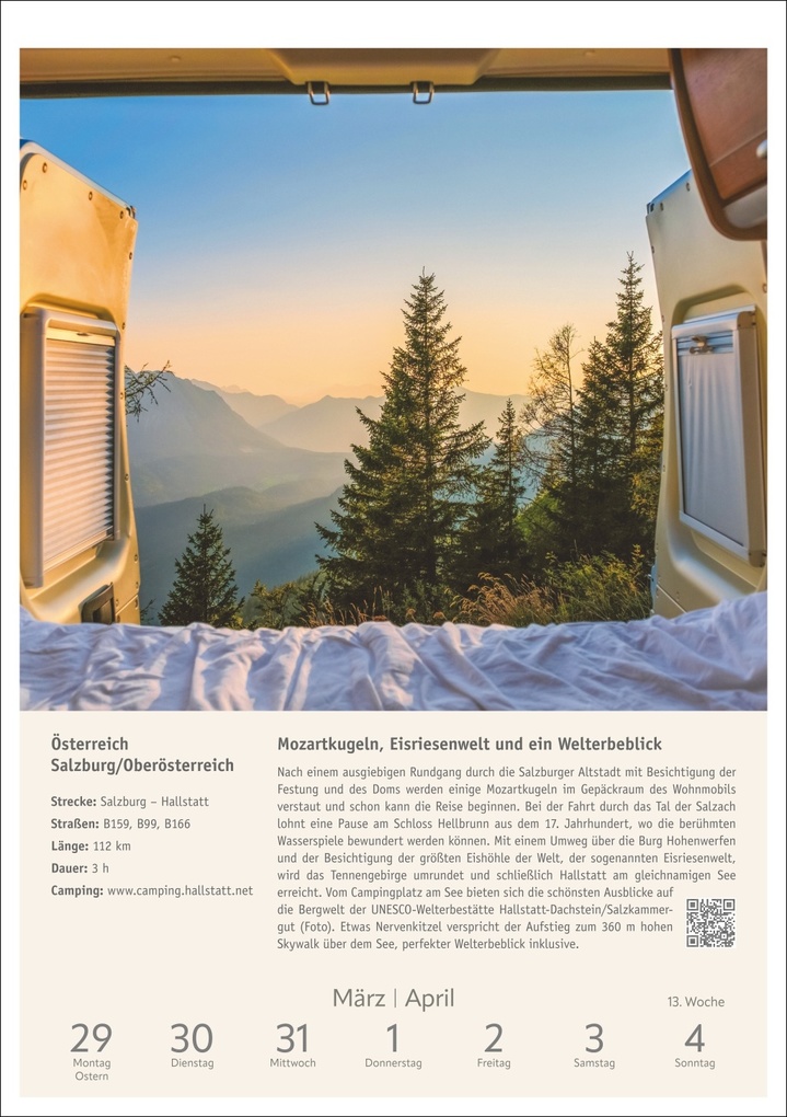 Weitere Ansicht: Campinglust Wochen-Kulturkalender 2027 - 53 unvergessliche Touren | Michael Moll