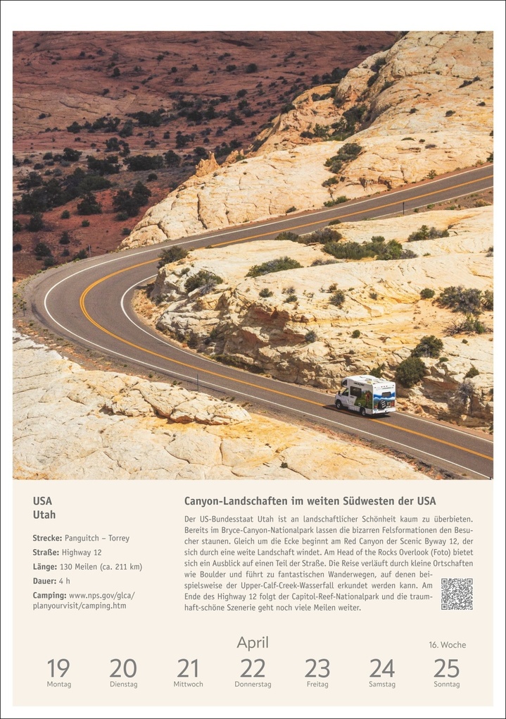 Weitere Ansicht: Campinglust Wochen-Kulturkalender 2027 - 53 unvergessliche Touren | Michael Moll