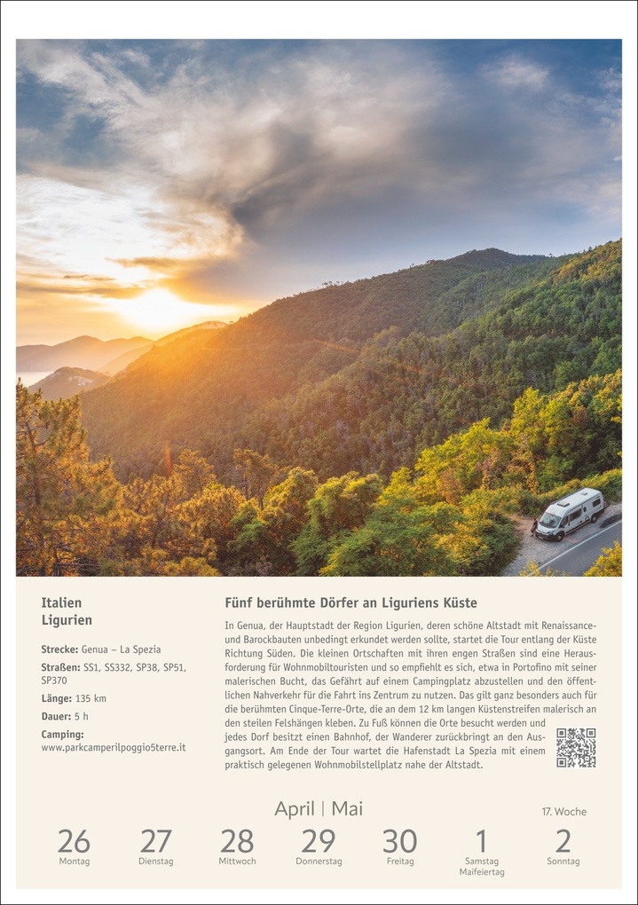 Weitere Ansicht: Campinglust Wochen-Kulturkalender 2027 - 53 unvergessliche Touren | Michael Moll