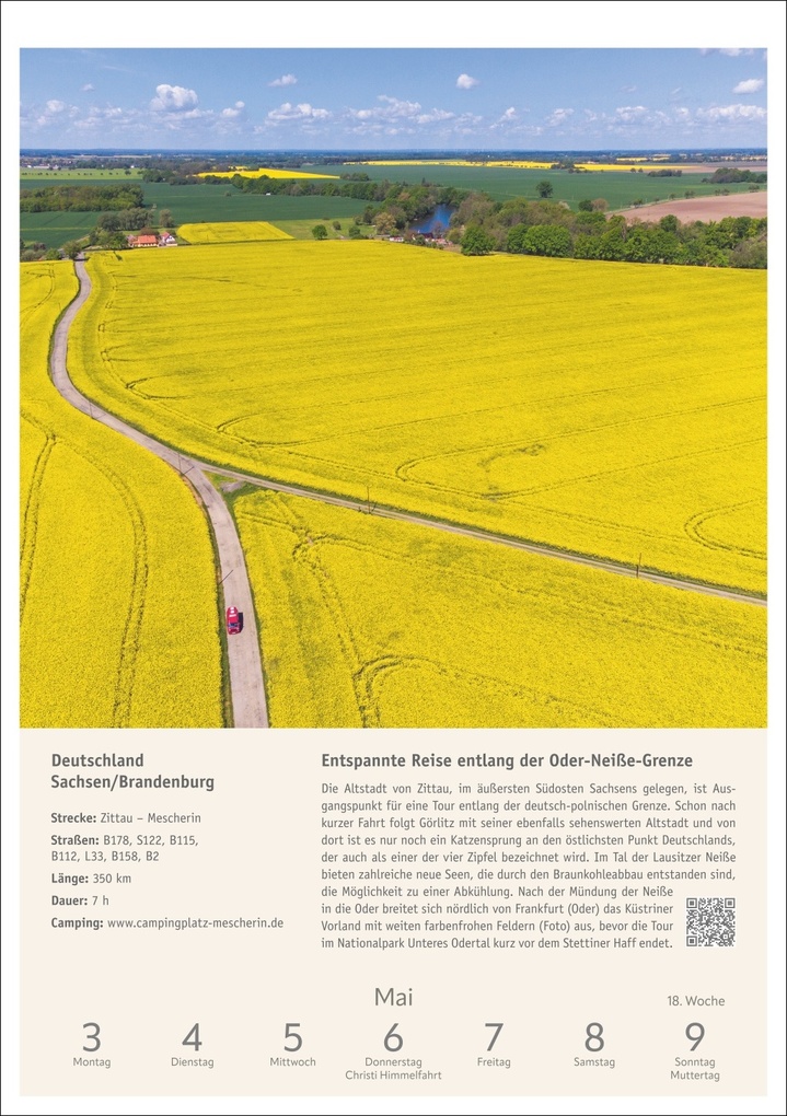 Weitere Ansicht: Campinglust Wochen-Kulturkalender 2027 - 53 unvergessliche Touren | Michael Moll