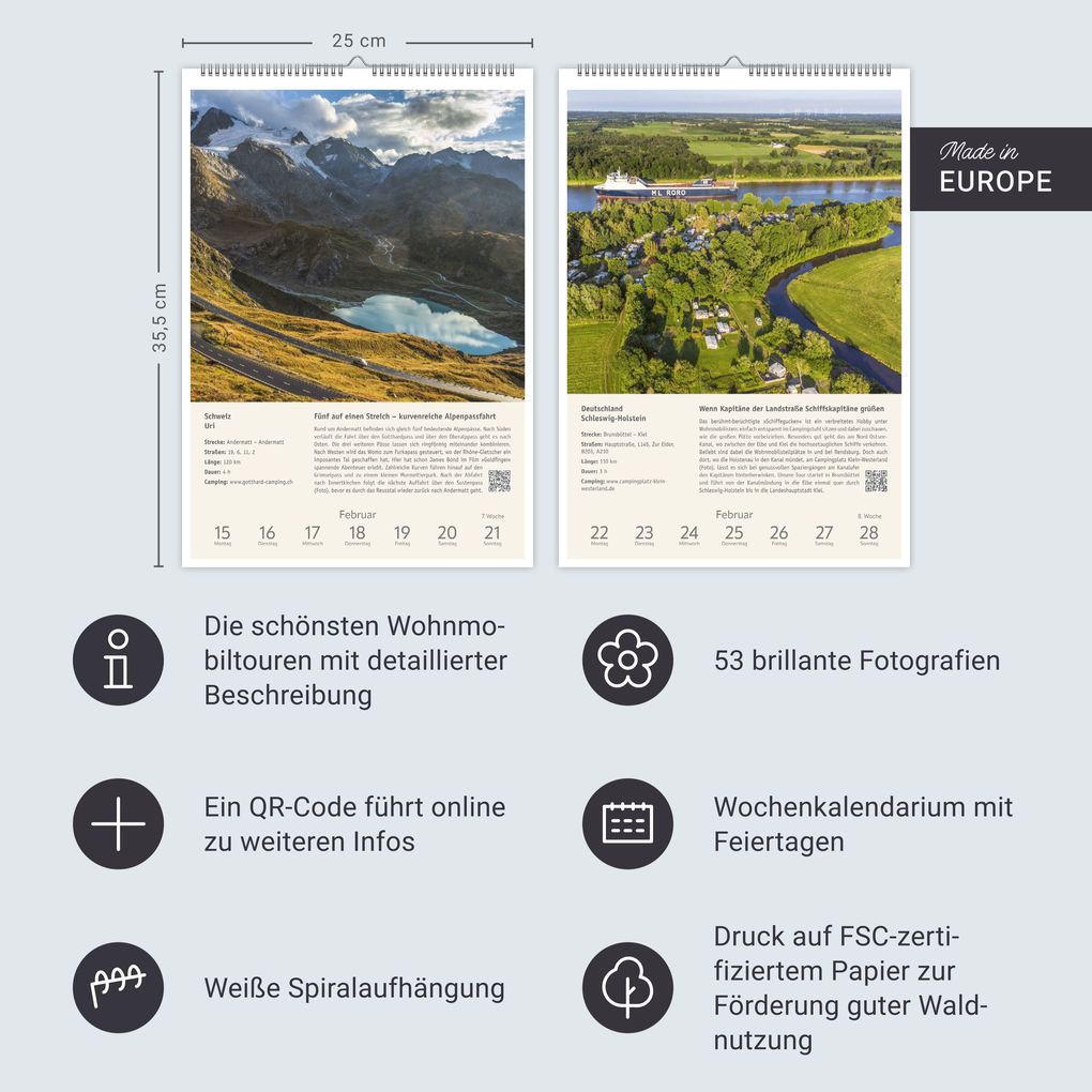 Weitere Ansicht: Campinglust Wochen-Kulturkalender 2027 - 53 unvergessliche Touren | Michael Moll