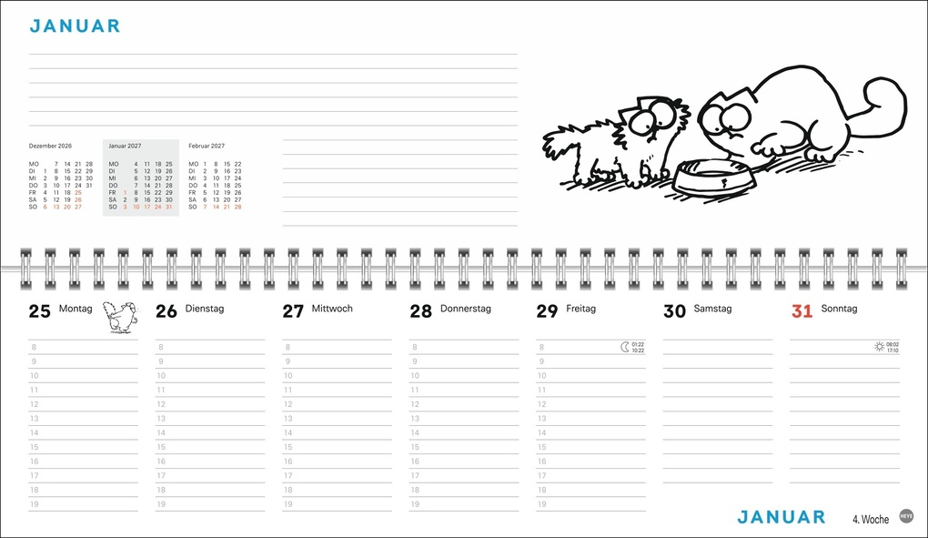 Weitere Ansicht: Simons Katze Büroplaner 2027 | Simon Tofield