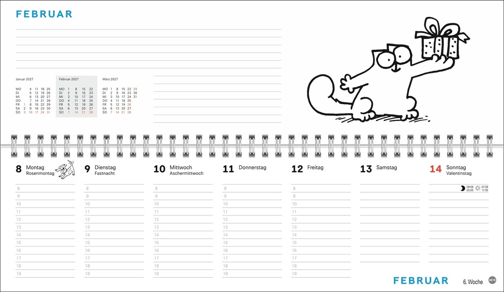 Weitere Ansicht: Simons Katze Büroplaner 2027 | Simon Tofield