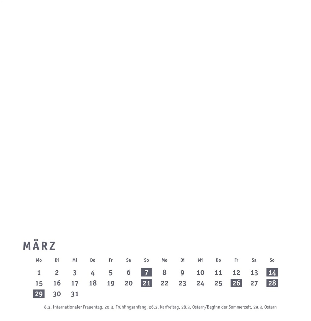 Weitere Ansicht: Premium-Bastelkalender weiß groß 2027