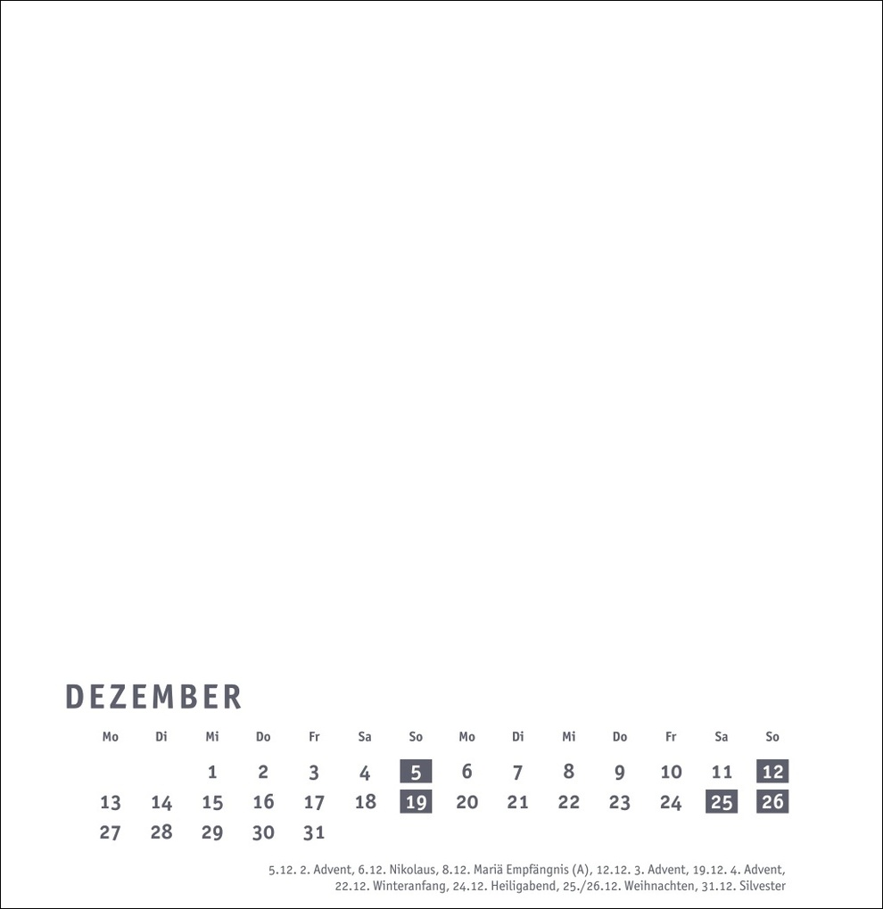 Weitere Ansicht: Premium-Bastelkalender weiß groß 2027