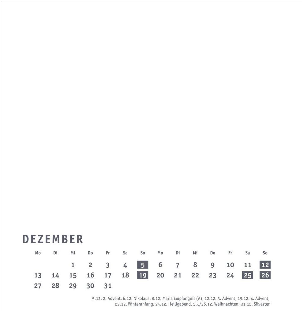 Weitere Ansicht: Premium-Bastelkalender weiß groß 2027