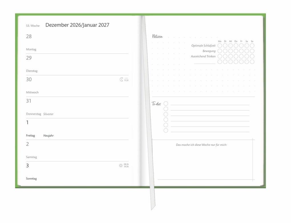 Weitere Ansicht: Kalenderbuch A6 grün 2027