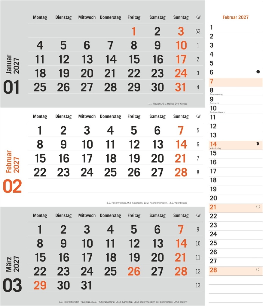 Weitere Ansicht: times&more 3-Monatsplaner, orange 2027