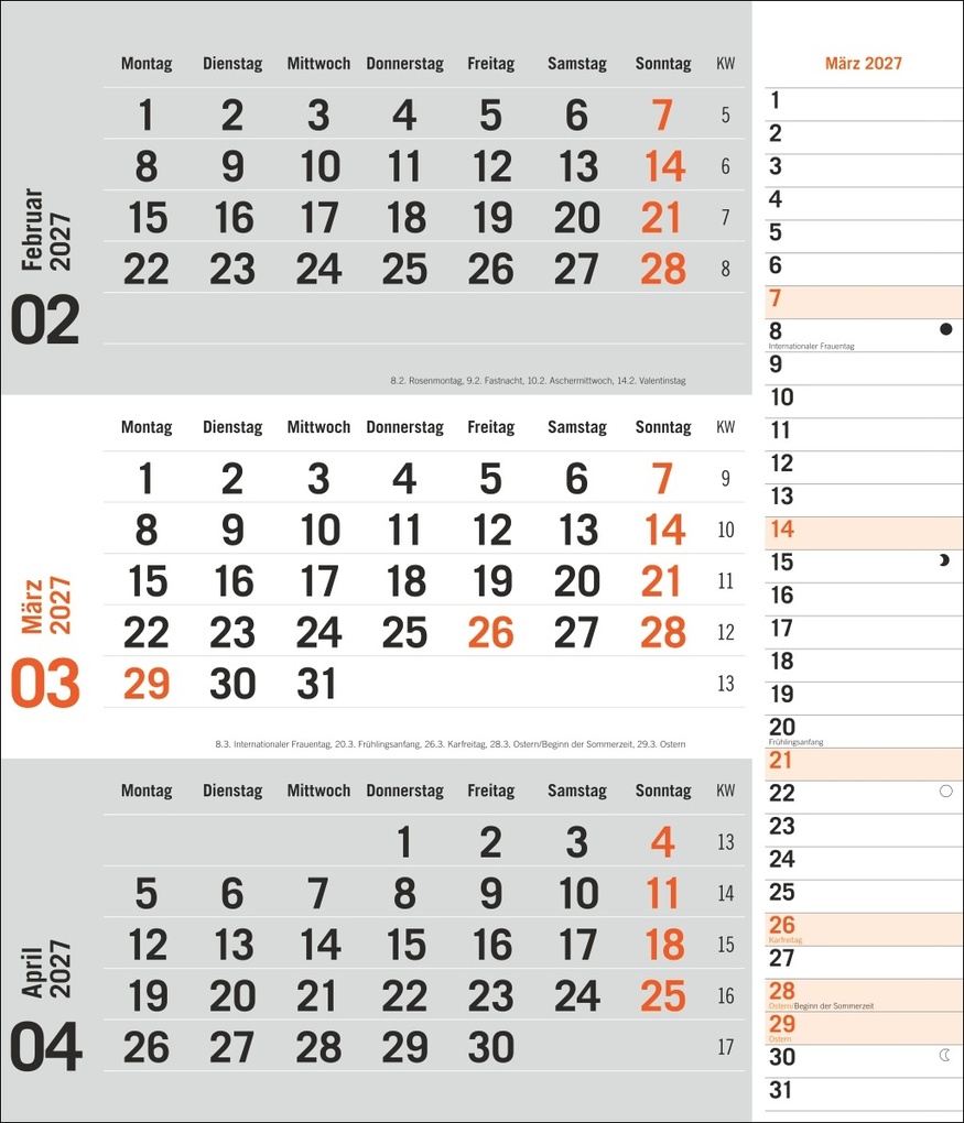 Weitere Ansicht: times&more 3-Monatsplaner, orange 2027