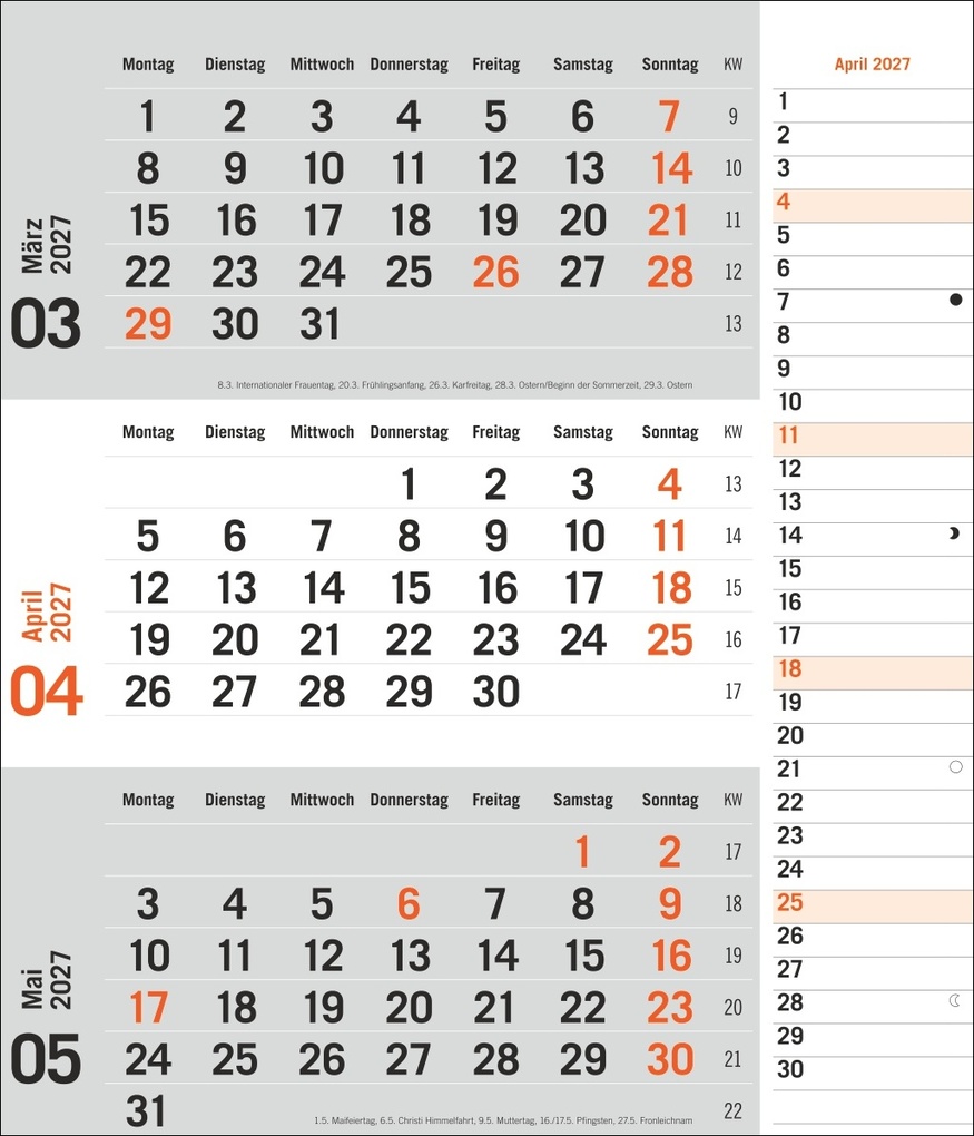 Weitere Ansicht: times&more 3-Monatsplaner, orange 2027