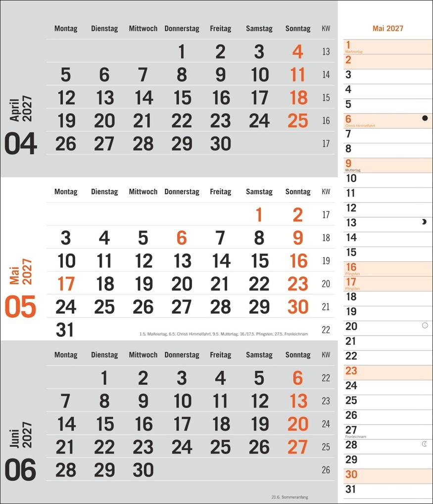 Weitere Ansicht: times&more 3-Monatsplaner, orange 2027